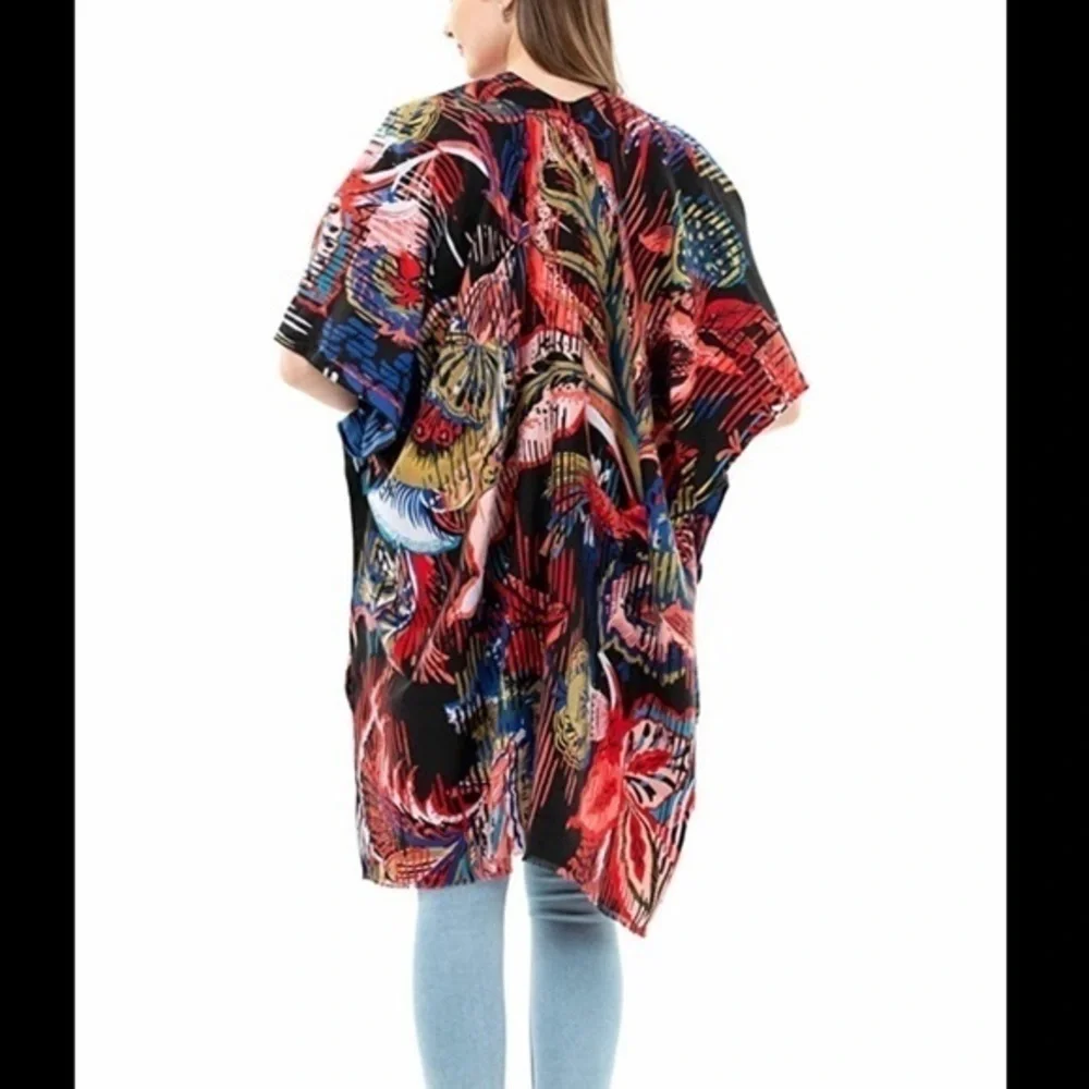 Black Floral Shawl with Armholes BRAND NEW
